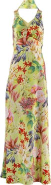 Vasiliki Catalina Silky Gown In Eden Tapestry