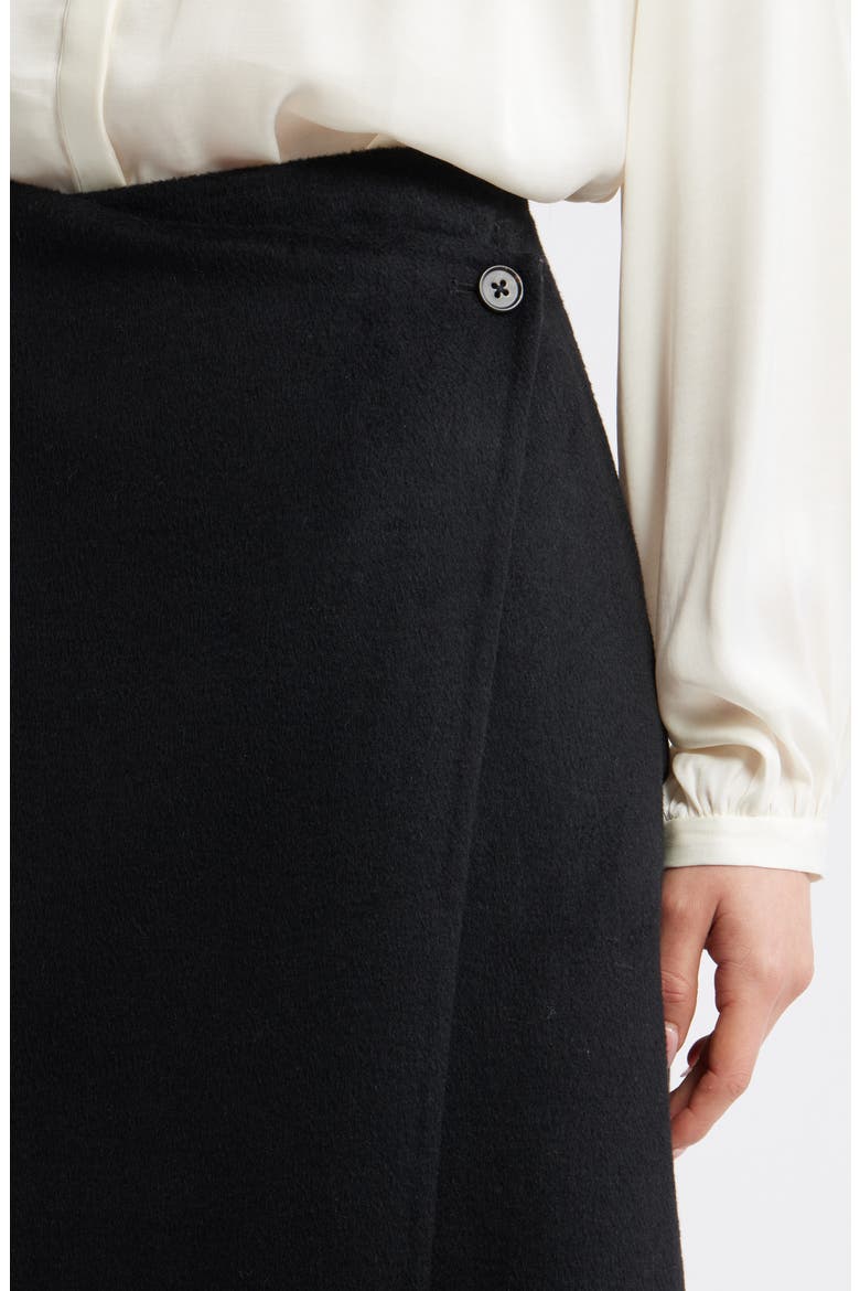 Odette Wool Blend Midi Skirt, Alternate, color, BLACK