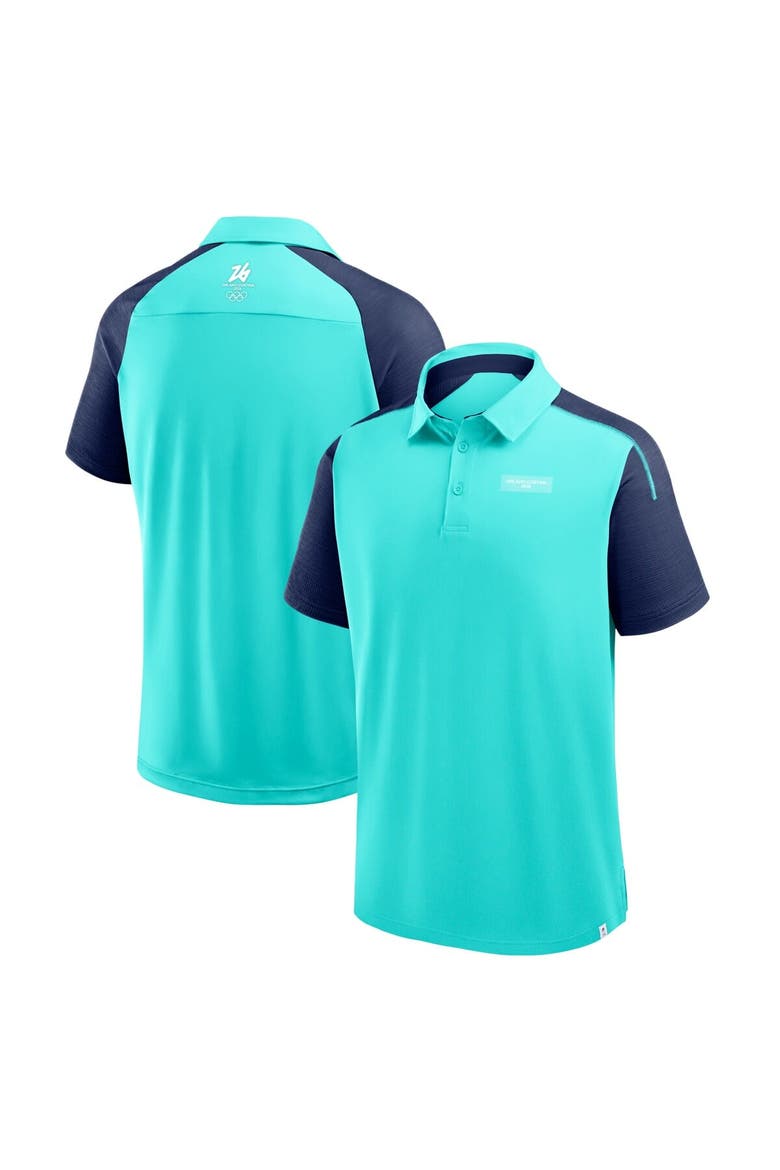 Men's Fanatics Aqua Milano Cortina 2026 Winter Olympics Defender Polo, Main, color, Aqua