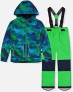 Deux par Deux Checkered Lightweight Jacket & Foot Strap Pants Two Piece Snowsuit