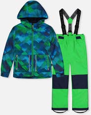 Deux par Deux Checkered Lightweight Jacket & Foot Strap Pants Two Piece Snowsuit