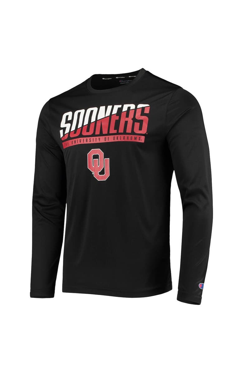 Champion Men's Champion Black Oklahoma Sooners Wordmark Slash Long Sleeve T-Shirt, Alternate, color, 