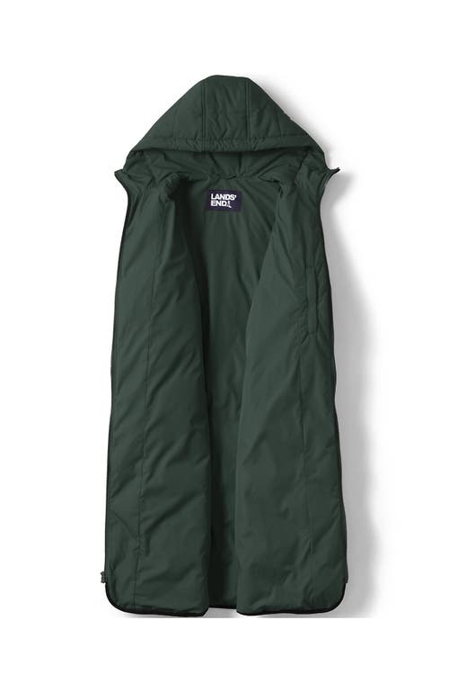 Lands' End Plus Size Featherfree Insulated Diamond Quilted Maxi Coat In Green