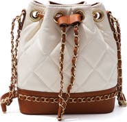 Adornia Two Tone Faux Leather Bucket Bag