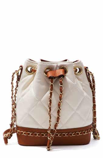 Two Tone Faux Leather Bucket Bag