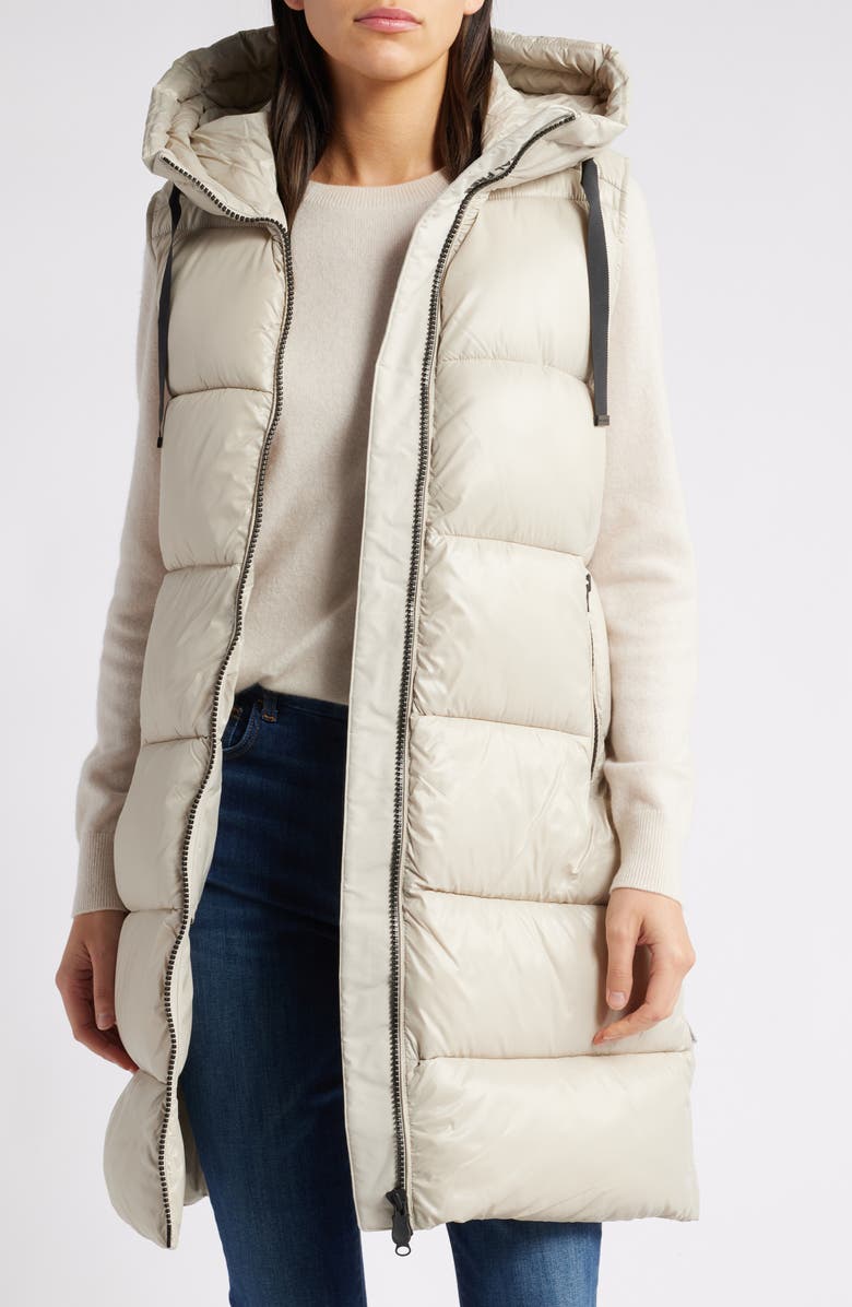 Save The Duck Iria Quilted Nylon Hooded Longline Vest, Alternate, color, 