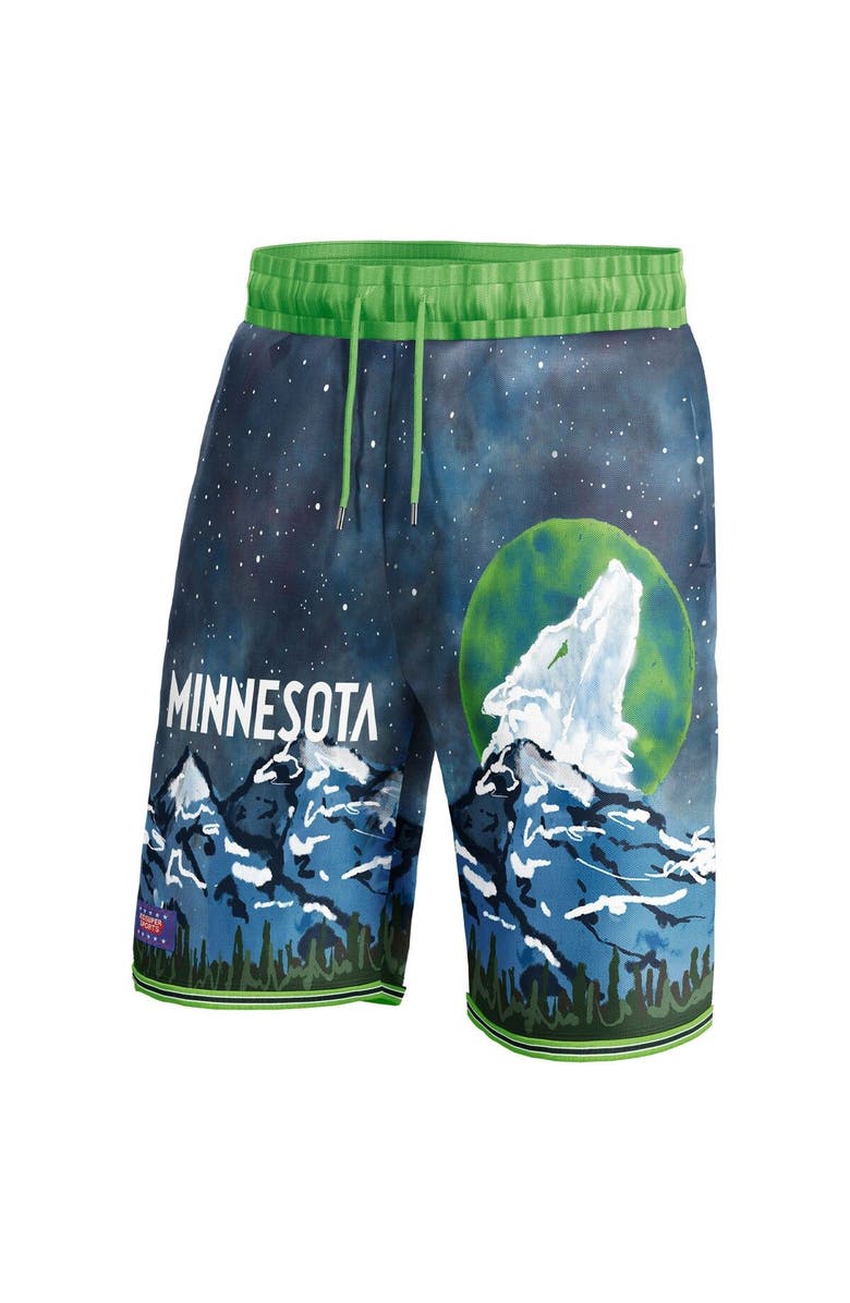 NBA X KIDSUPER Unisex NBA & KidSuper Studios by Fanatics Green Minnesota Timberwolves Hometown Shorts, Alternate, color, Green