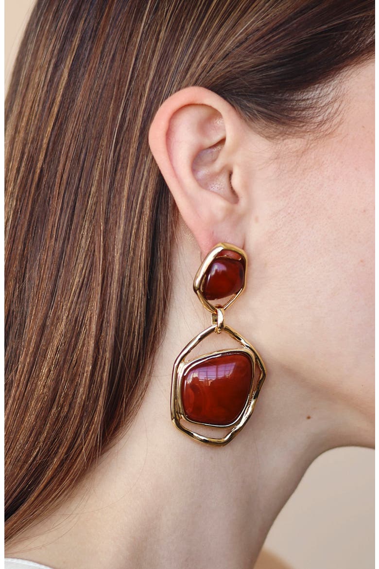 Inez Drop Earrings, Alternate, color, GOLD