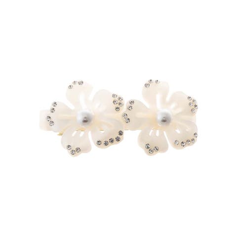 MOP Double Cutout Flower Hair Barrette