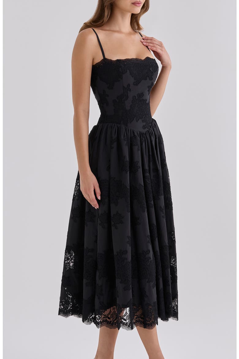 Chloe Broderie Anglaise Party Dress, Alternate, color, BLACK