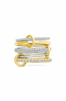 Sterling Forever Jelena Cubic Zirconia Stacking Ring