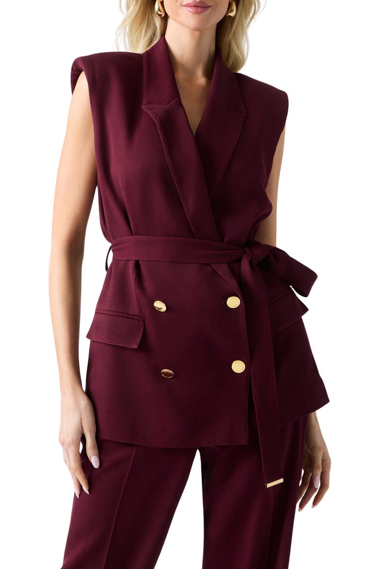 Rashida Double Breasted Vest, Main, color, OPEN RED