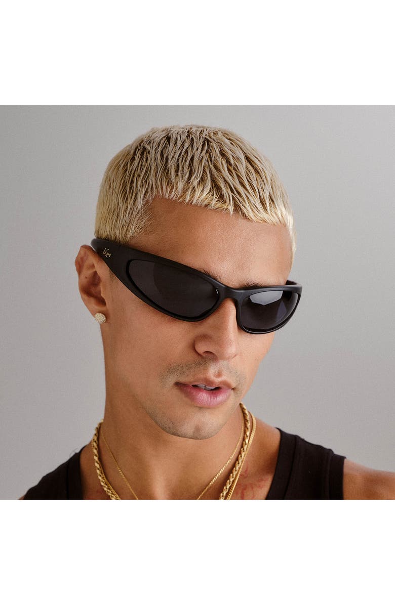 Le Specs Phishing 74mm Oversize Polarized Wrap Sunglasses, Alternate, color,