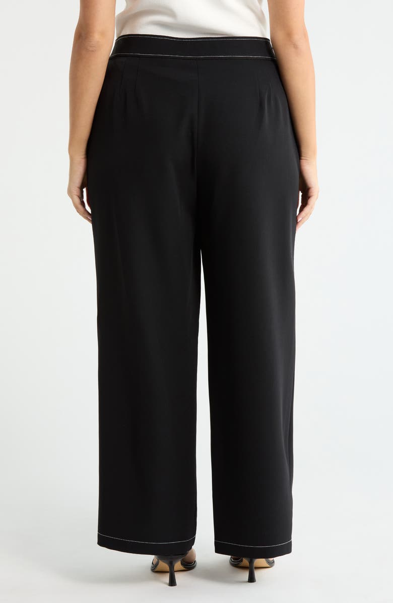 Tahari ASL Wide Leg Pants, Alternate, color, Black White