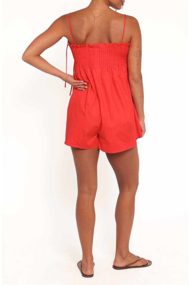 Liora Pleated Romper, Alternate, color, RED