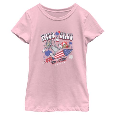 Girl's Tom and Jerry Wild and Free Duo  Graphic T-Shirt