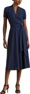 Lauren Ralph Lauren Micro Dot Crêpe de Chine Midi Dress