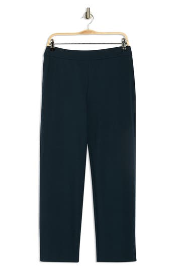 Eileen Fisher Ponte Ankle Straight Leg Pants In Blue