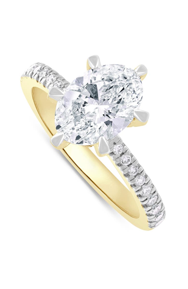Bliss Diamond 2.63Ct TW Certified Oval Diamond Engagement Gold Ring Side Halo Lab Grown, Alternate, color,