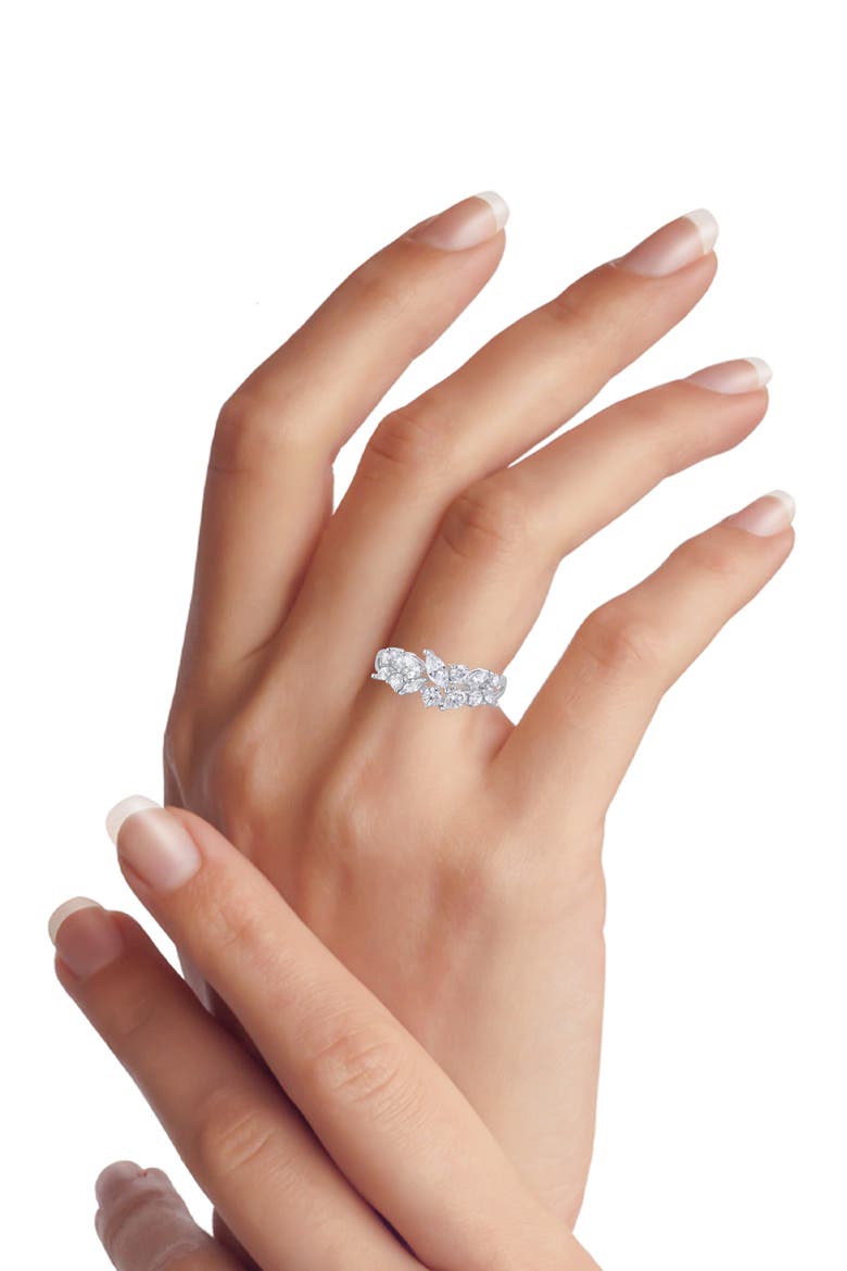 Cubic Zirconia Band Ring, Alternate, color, CLEAR/ SILVER