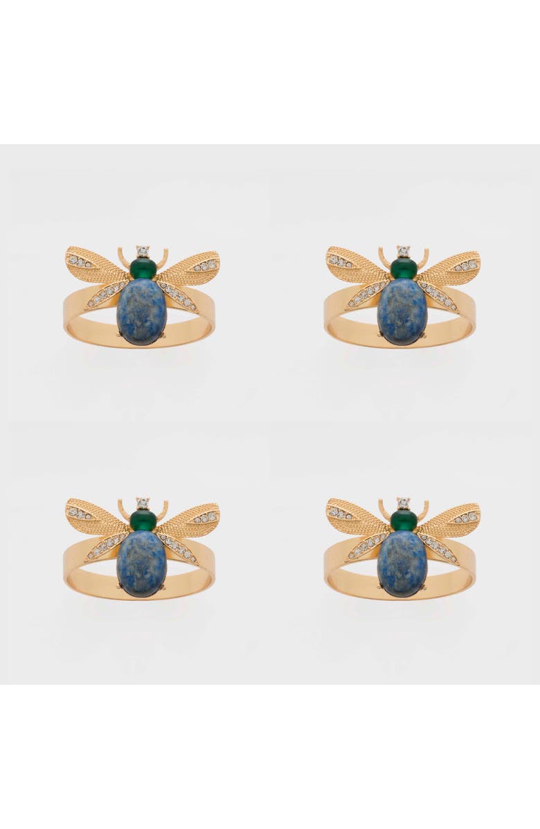 Joanna Buchanan Etched wing bug skinny napkin rings, set of four, Alternate, color, Blue