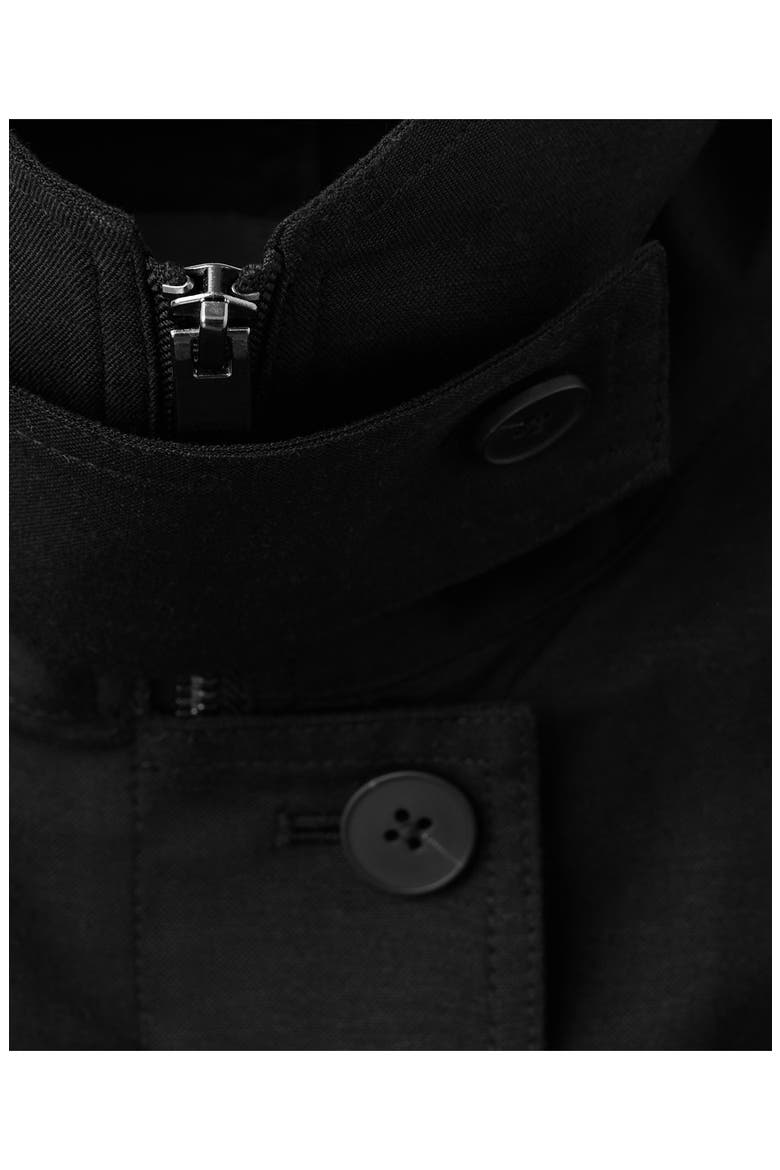 Funnel Neck Bomber Jacket, Alternate, color, BLACK