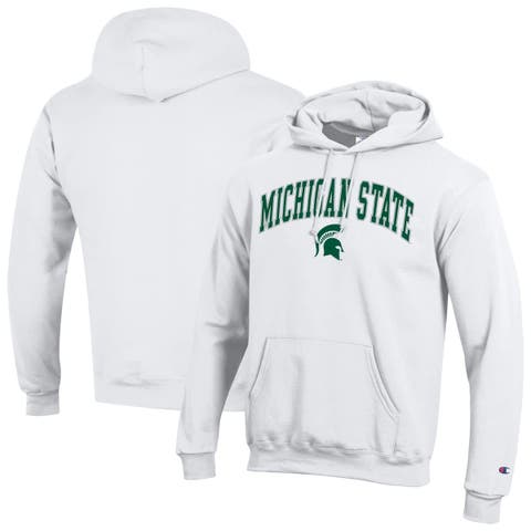Men's Champion  White Michigan State Spartans Arch Over Logo Pullover Hoodie