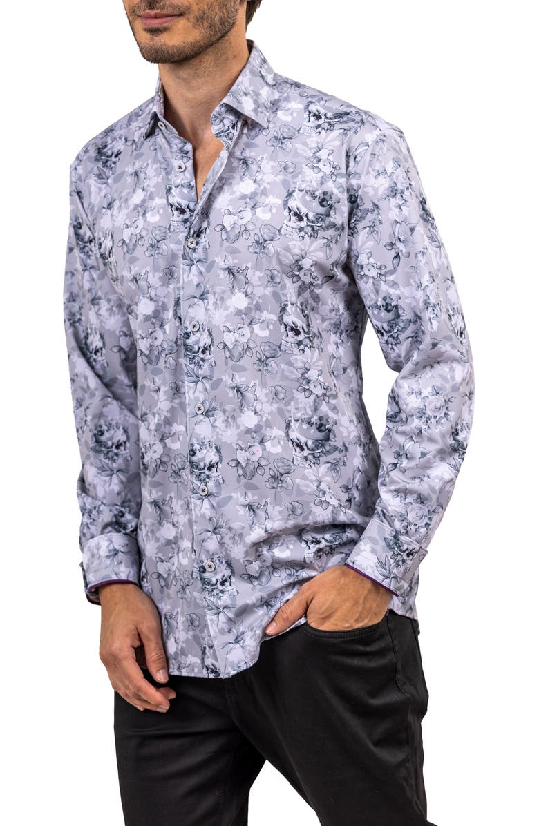 Maceoo Fibonacci Stretch Ascension 3314 Contemporary Fit Button-Up Shirt, Alternate, color, White