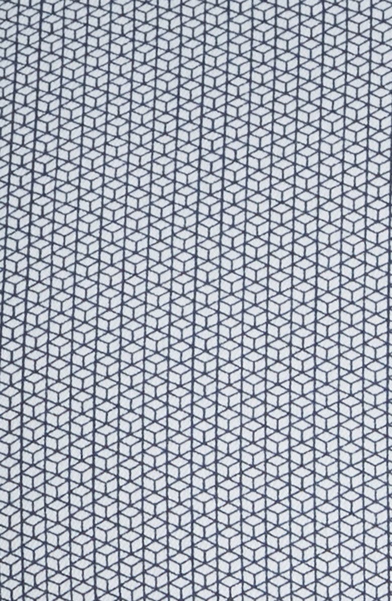 Nordstrom Trim Fit Geometric Print Premium Performance Twill Dress Shirt, Alternate, color, Navy Lamarca Geo