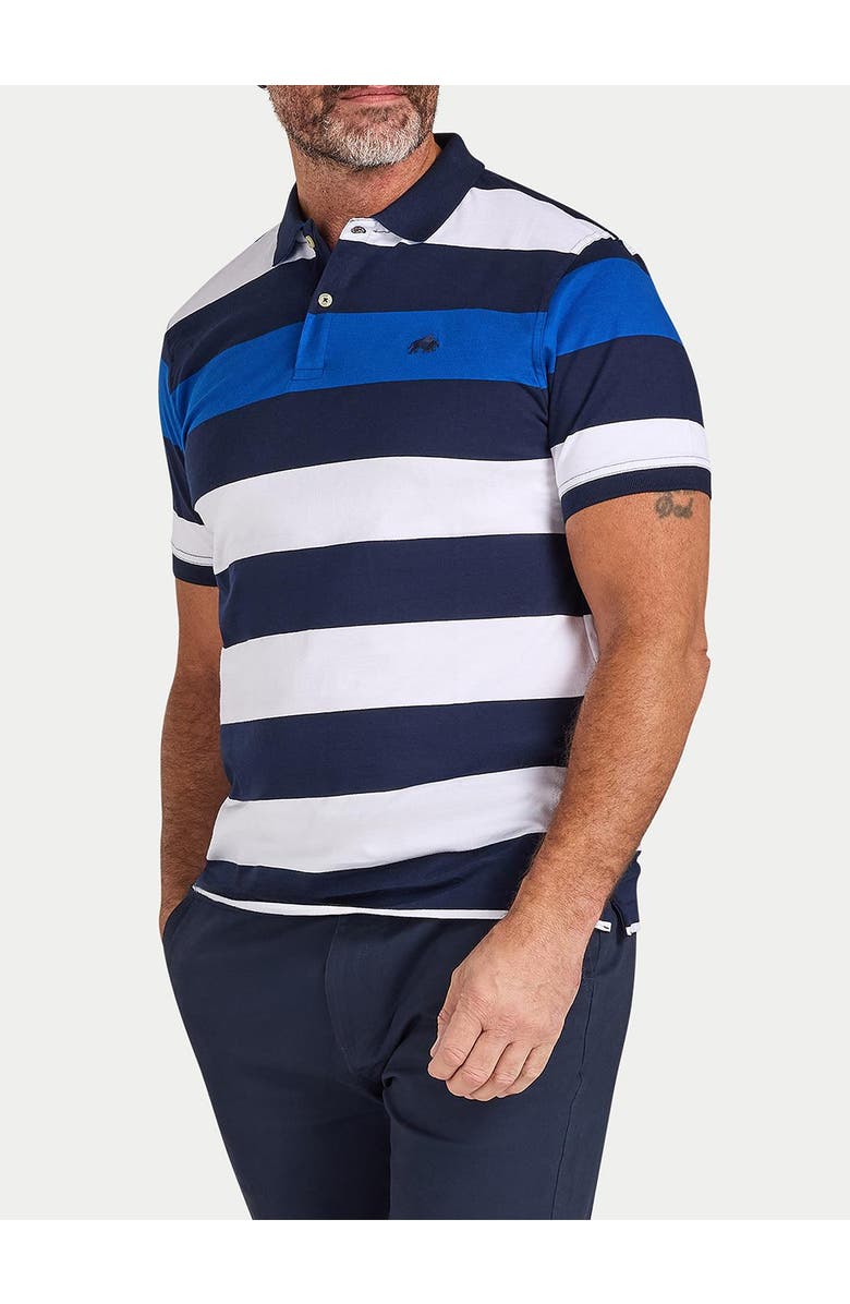 Raging Bull Jersey Contrast Panel Polo, Alternate, color, Navy