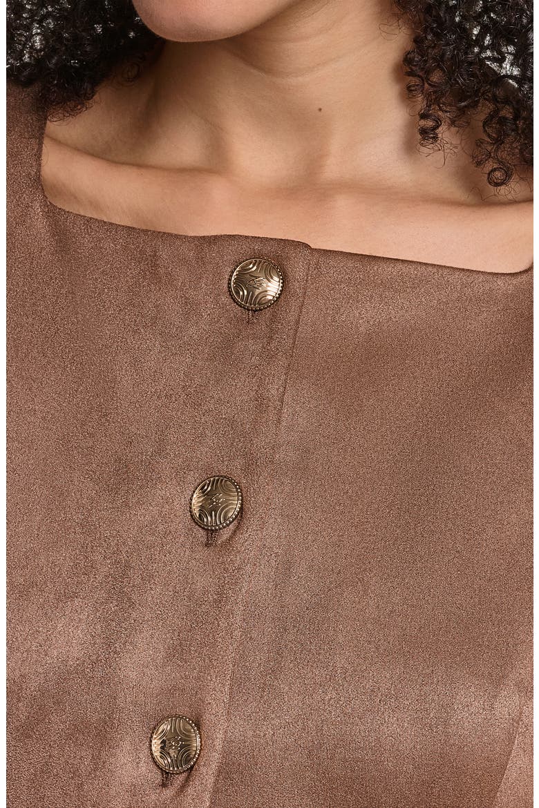 Faux Sude Fit & Flare Dress, Alternate, color, CAPPUCCINO