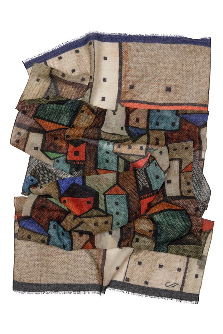 Villaggio - Wool Scarf, Alternate, color, Tan