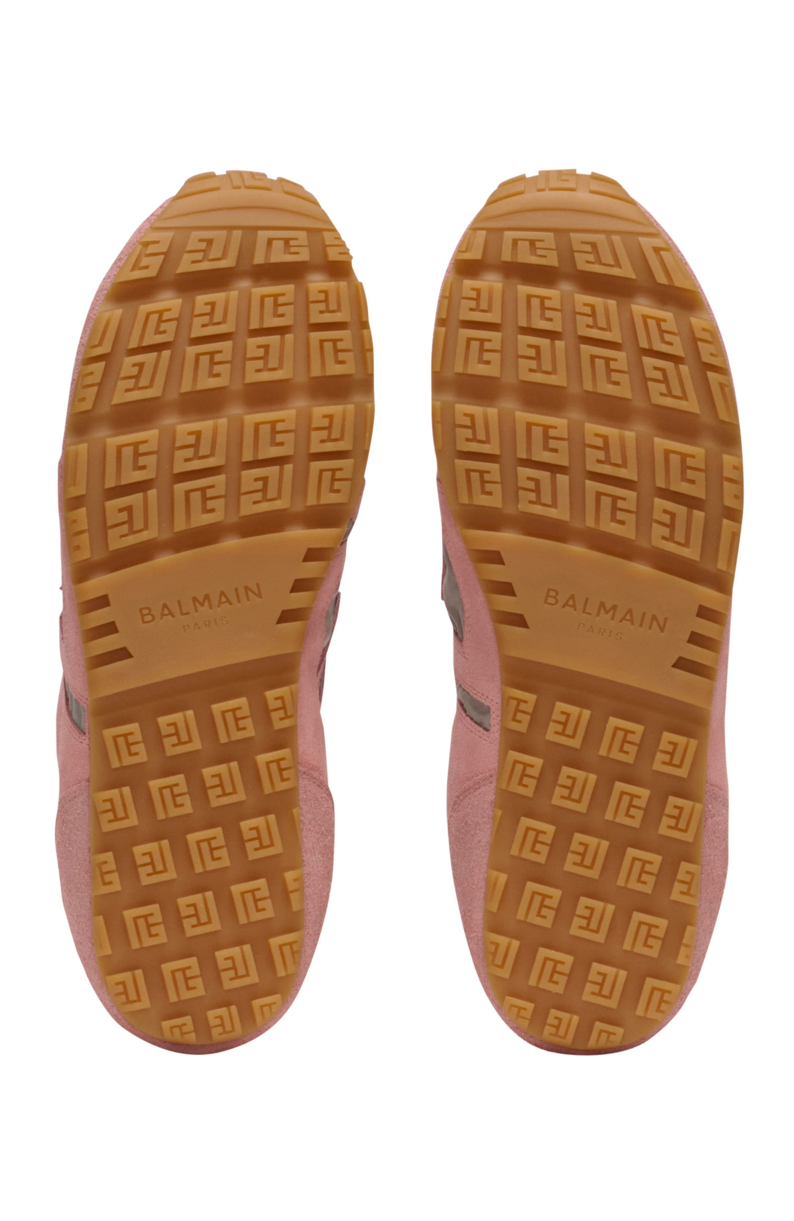 Balmain Racer 45 trainers in suede and nylon, Alternate, color, Pink