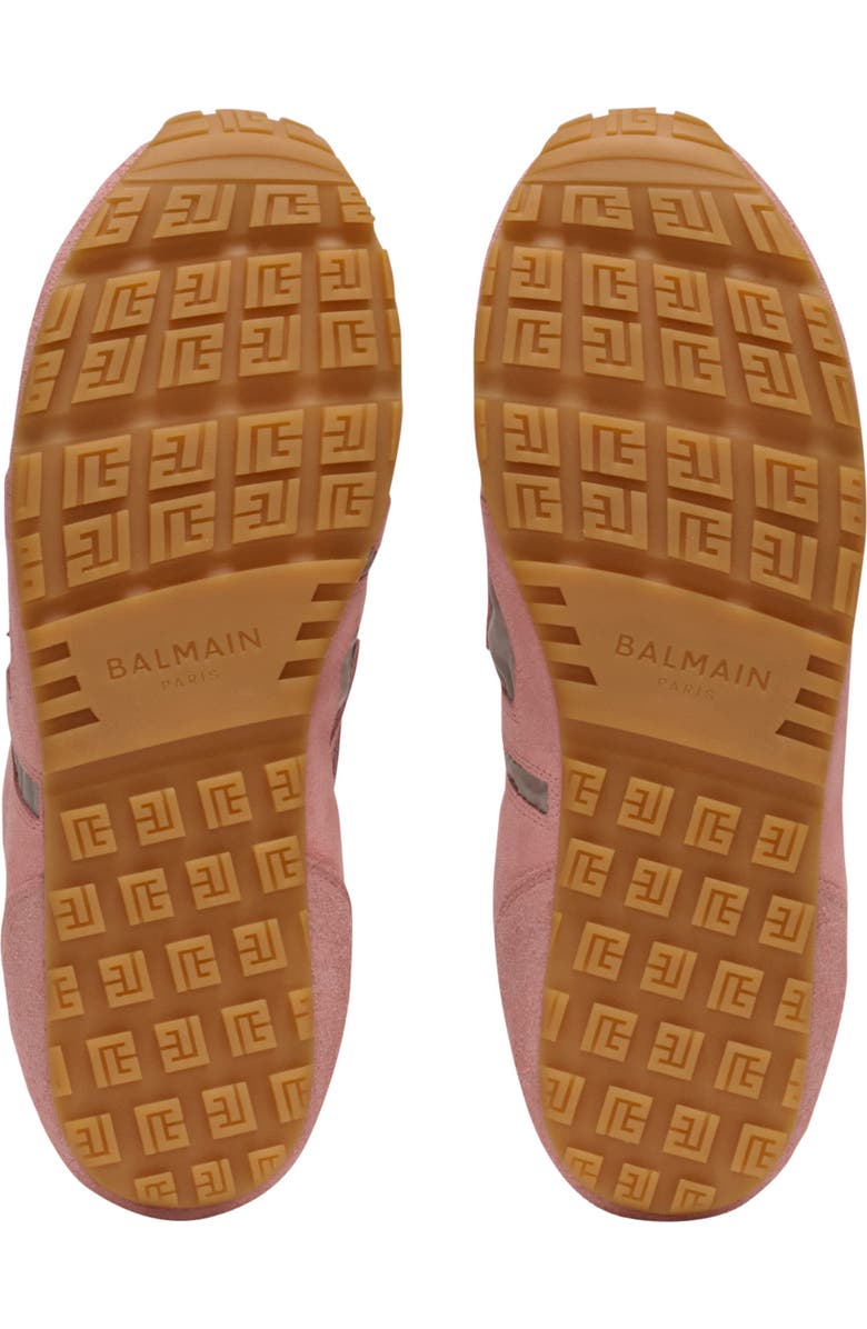 Balmain Racer 45 trainers in suede and nylon, Alternate, color, Pink