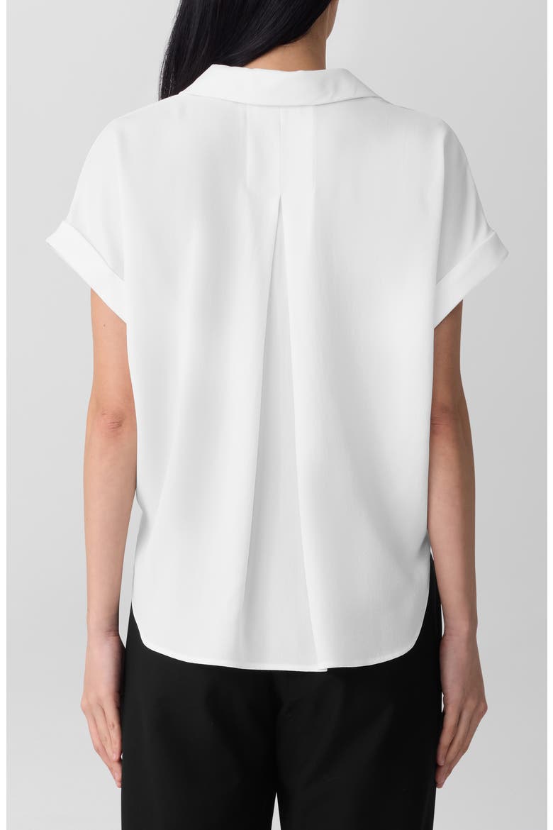 Notched Collar Silk Top, Alternate, color, IVORY