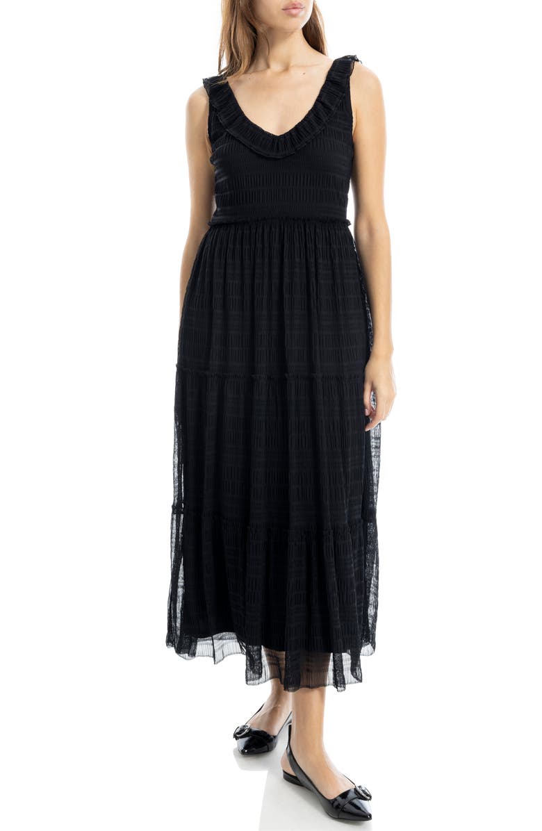 MAX STUDIO Tiered Maxi Dress, Alternate, color, Black
