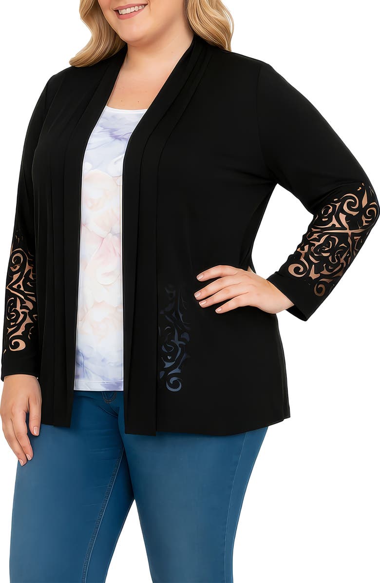 Standards & Practices Burnout Cardigan, Alternate, color, Black