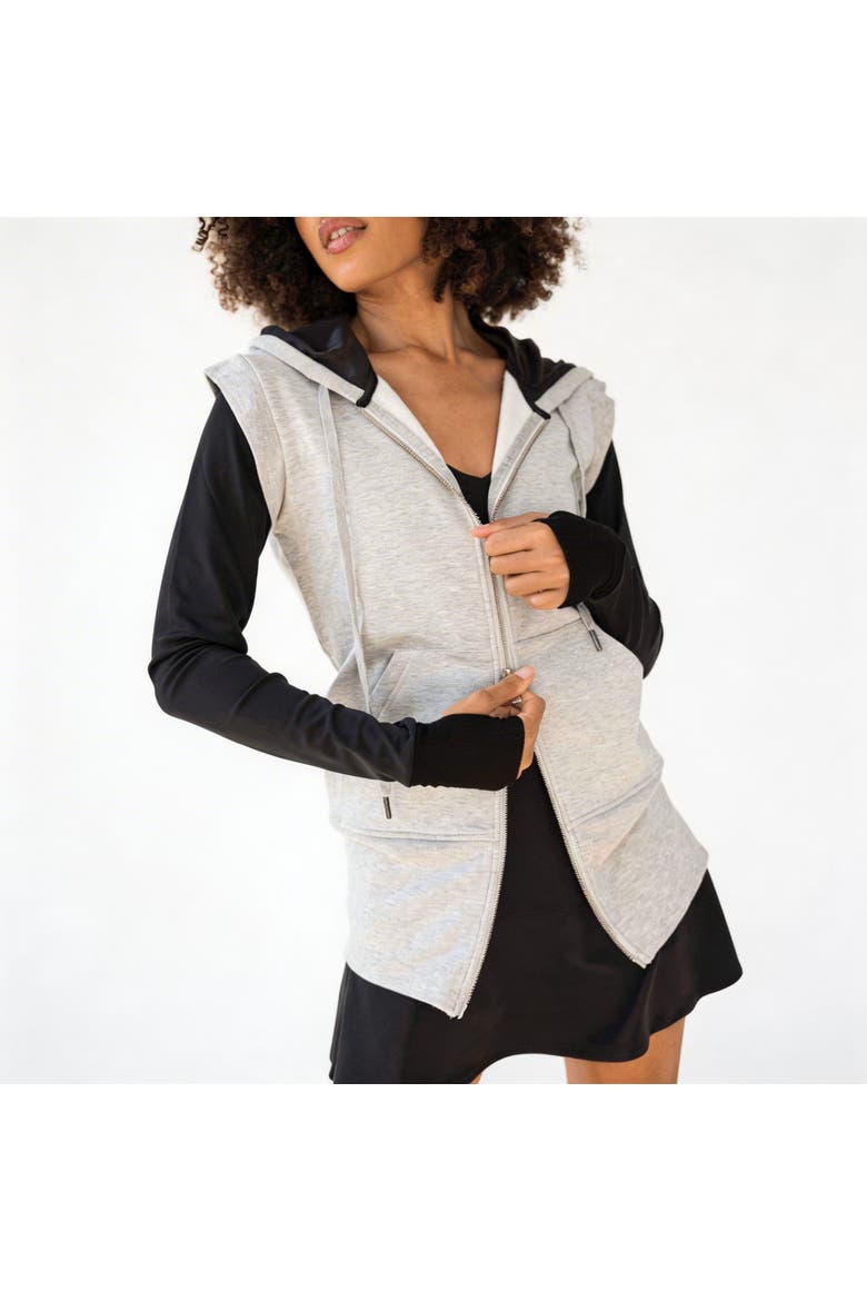 Com-pressi-on Me Hybrid Hoodie, Main, color, Grey/black Combo