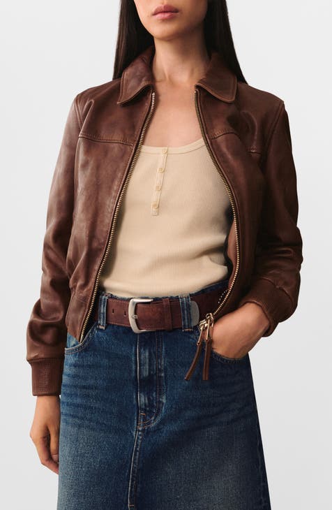 Mango women's leather jacket hotsell