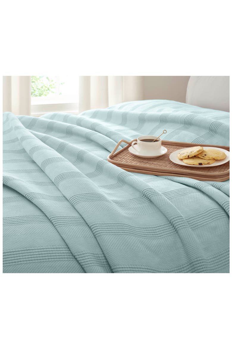 Textured Cotton Throw Blanket, Alternate, color, LIGHT BLUE