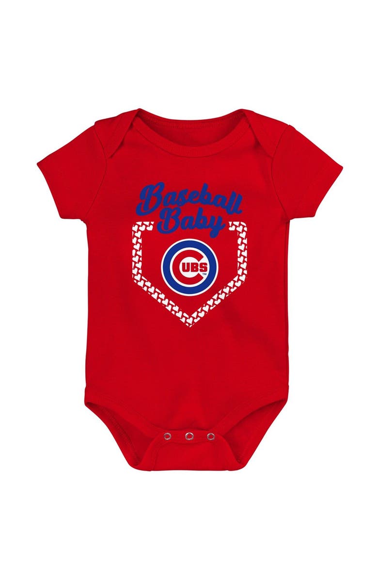 Outerstuff Infant Royal/Red/Pink Chicago Cubs Baseball Baby 3-Pack Bodysuit Set, Alternate, color, 