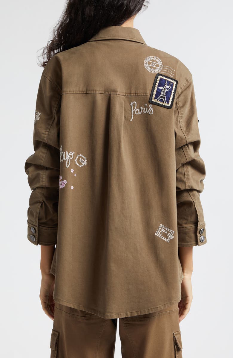 Cinq à Sept Vera Around the World Stretch Cotton Utility Jacket, Alternate, color,