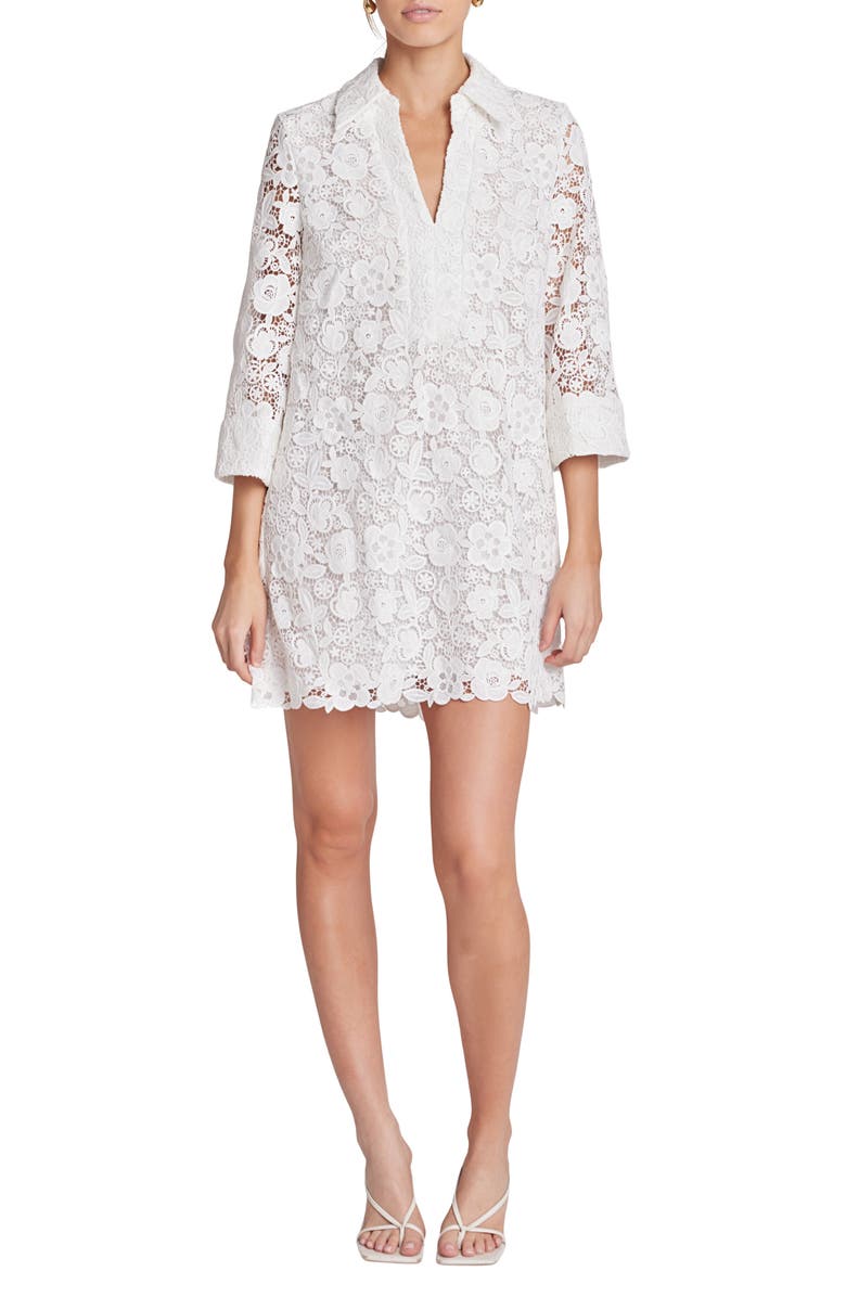 English Factory Guipure Lace Minidress, Main, color, White