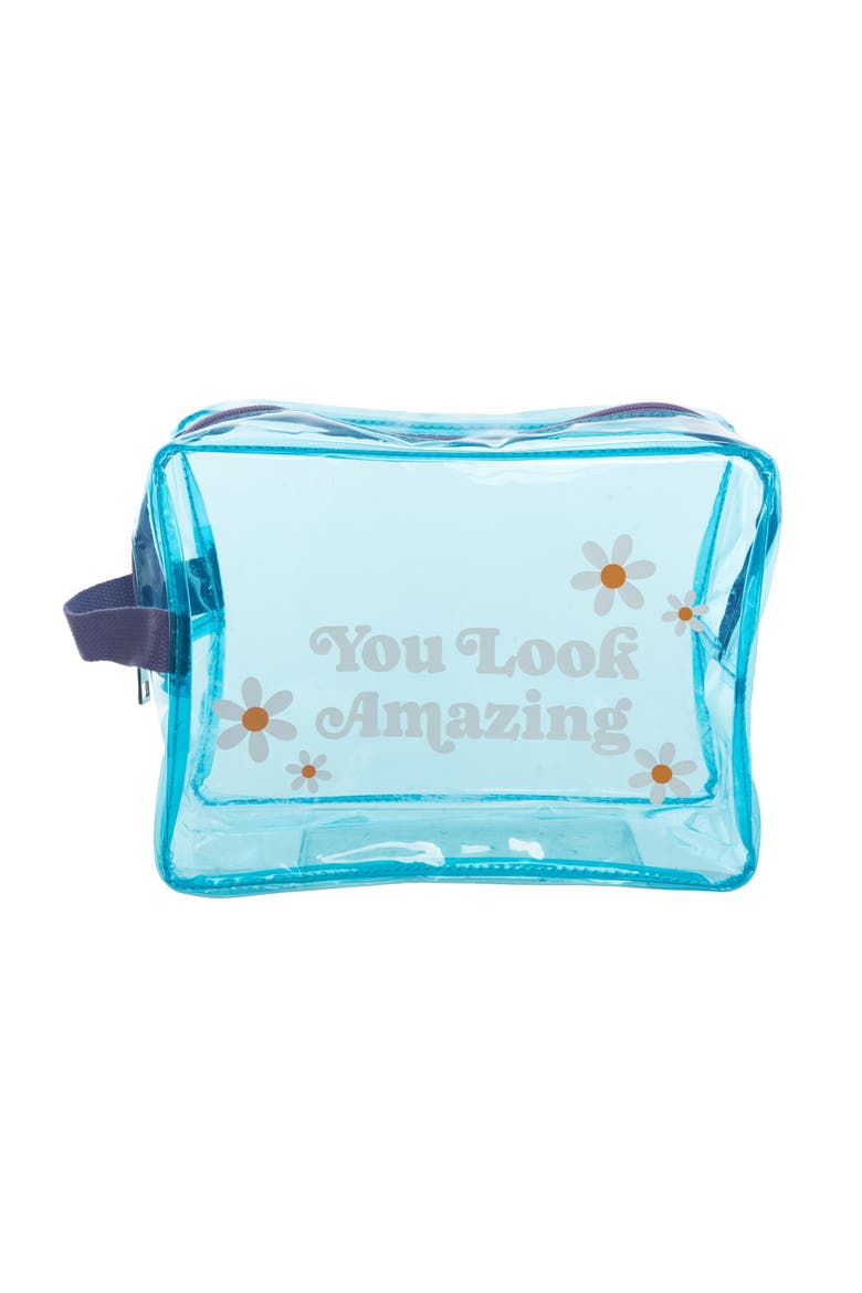 You Look Amazing Clear Travel Bag Plastic Blue, Main, color, Blue