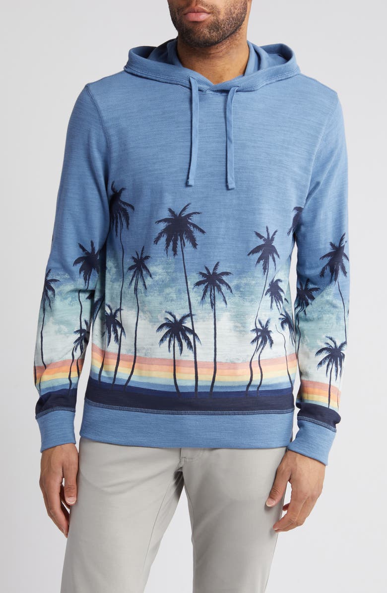 Faherty Palm Tree Print Organic Cotton Hoodie, Main, color,