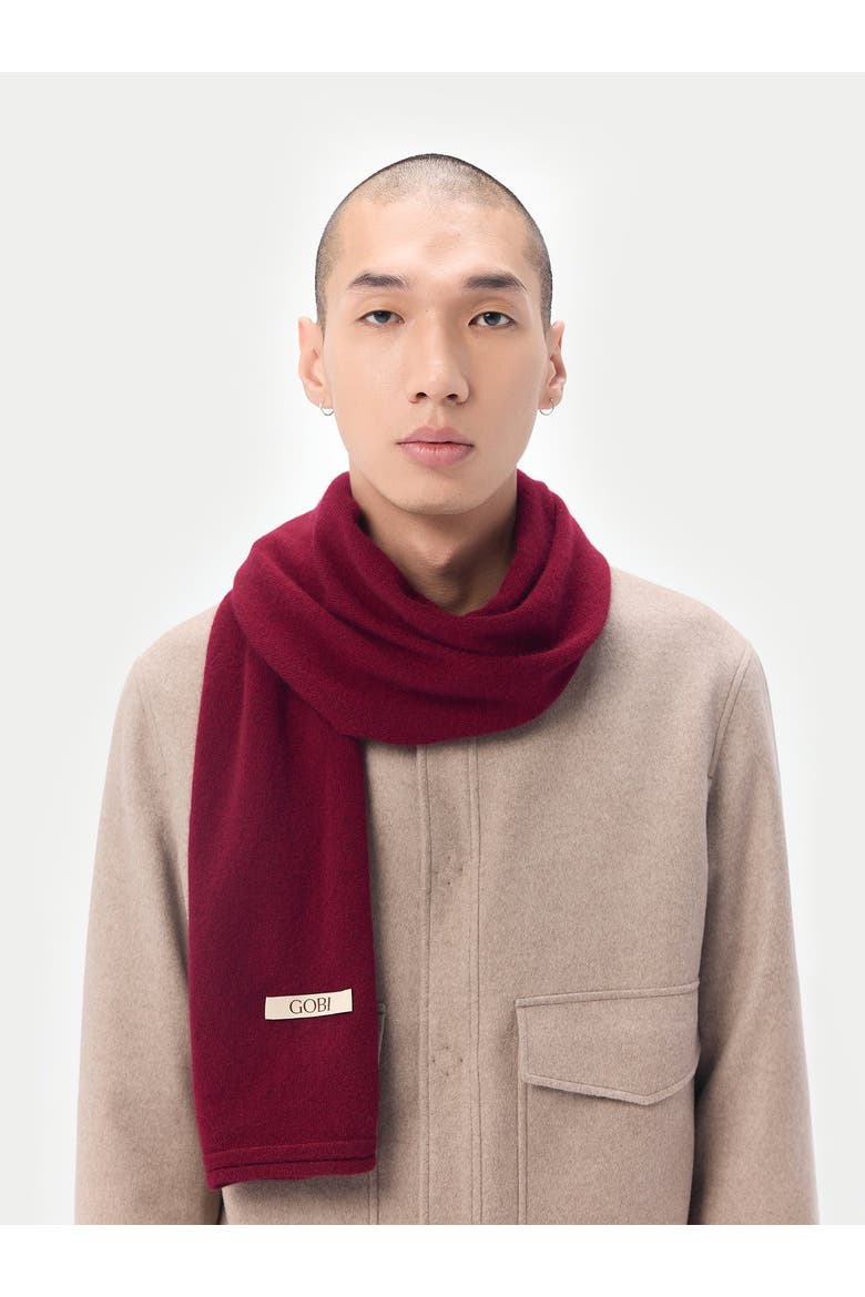 Cashmere Jersey Knit scarf, Alternate, color, bordeaux