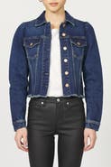 Dear John Roselyn Crop Raw Hem Trucker Jacket