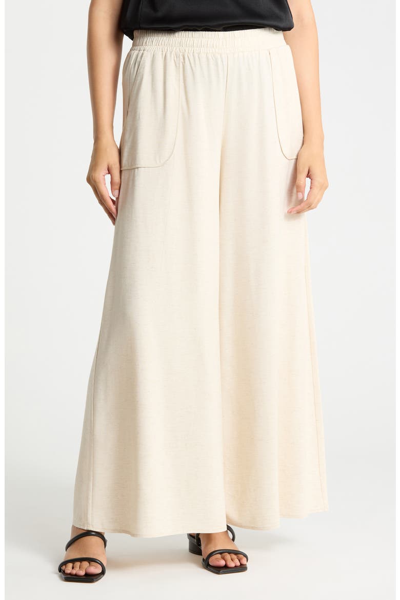Wide Leg Linen Blend Pants, Main, color, SAND