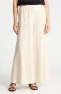 PATRIZIA LUCA Wide Leg Linen Blend Pants