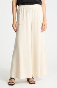 PATRIZIA LUCA Wide Leg Linen Blend Pants